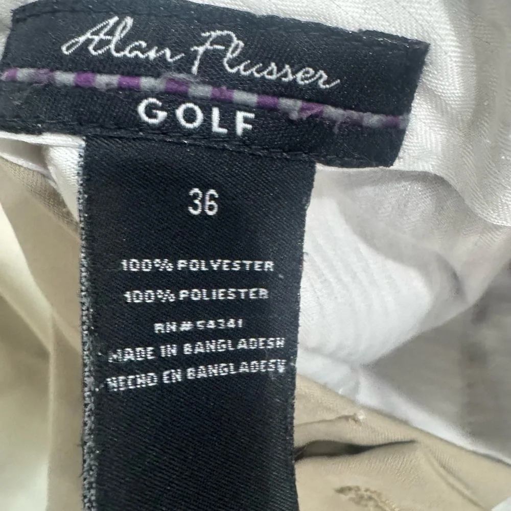 Alan Flusser Golf Light Khaki Flat Front Men's Shorts Size 36 Athletic business